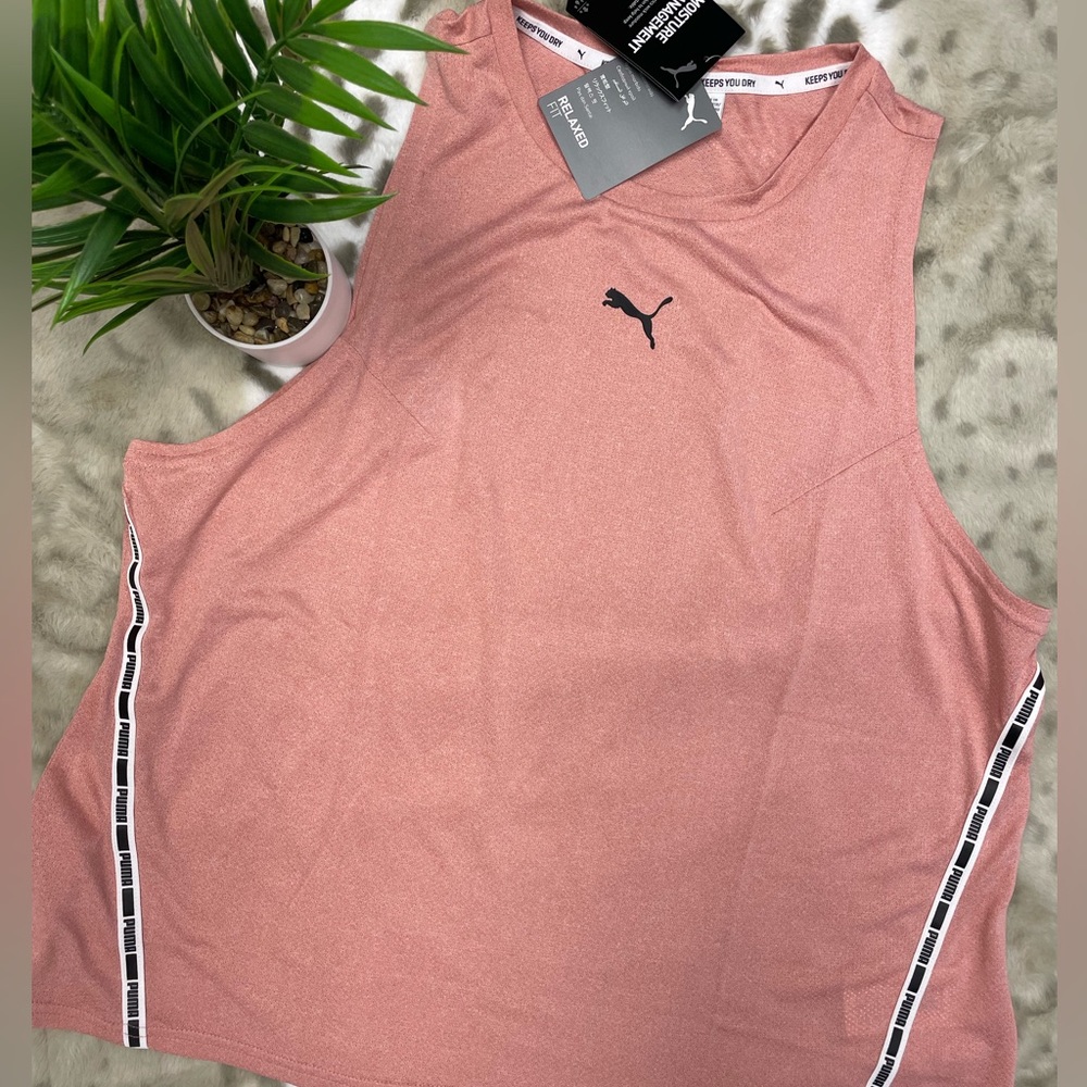 Puma Charted Tape Tank in Rosette